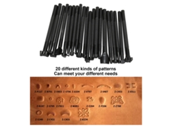Kit De Sellos De Cuero 20 Piezas Herramientas De Estampado Mano Resistente A Deslizamientos Para Diy Artesanía Negro
