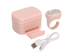 Anillo Rosa Con Control Remoto Bluetooth Para Desplazamiento, Cambio De Página, Cámara Y Selfies, Con Estuche De Carga Para Teléfonos Móviles.