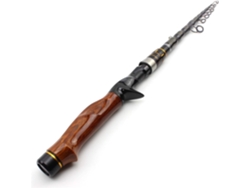 Caña De Pescar, Pescar Mar, Casting Fibra Carbono, Para Trucha, Tubo Telescópico, Telescópica, Mango Madera...