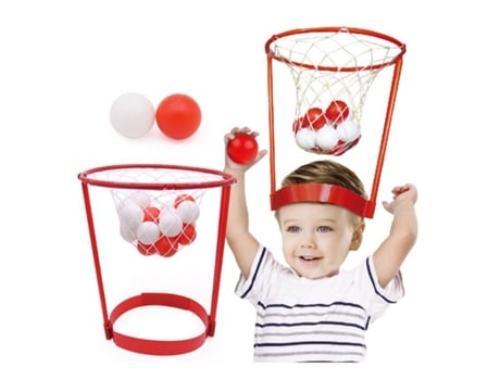 Aro de baloncesto para la cabeza con 20 Uds. De bolas, juego de aro ajustable para la cabeza, pelota de tiro, deporte al aire libre, juego de jugue...