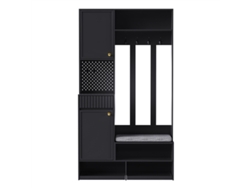 Conjunto de armario de entrada, banco, 4 ganchos, 100×180×35cm BAGOLY