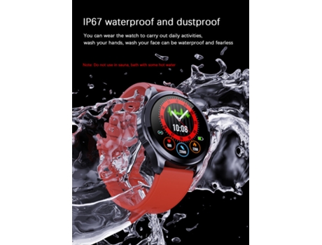 Reloj inteligente, llamada Bluetooth, 30 días en espera, IP67 resistente al agua, rojo VEANXIN