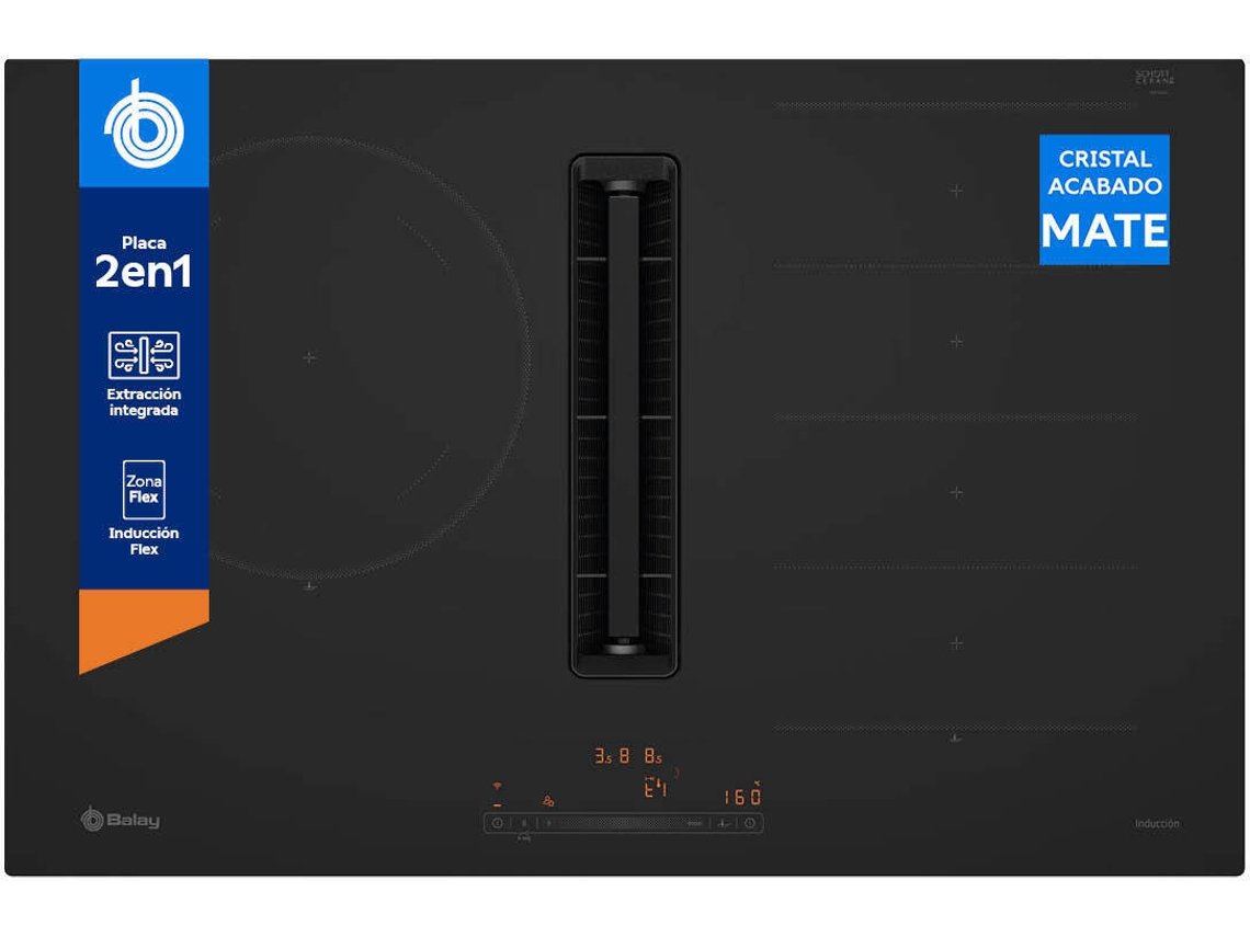 Placa de Inducción BALAY 3EBC989MH (Eléctrica - 80.2 cm - Negro Mate)
