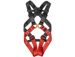 Arnés de escalada integral para niños, de poliéster rojo y negro, con cinturón de seguridad, talla L (10-14 años) S/MARK