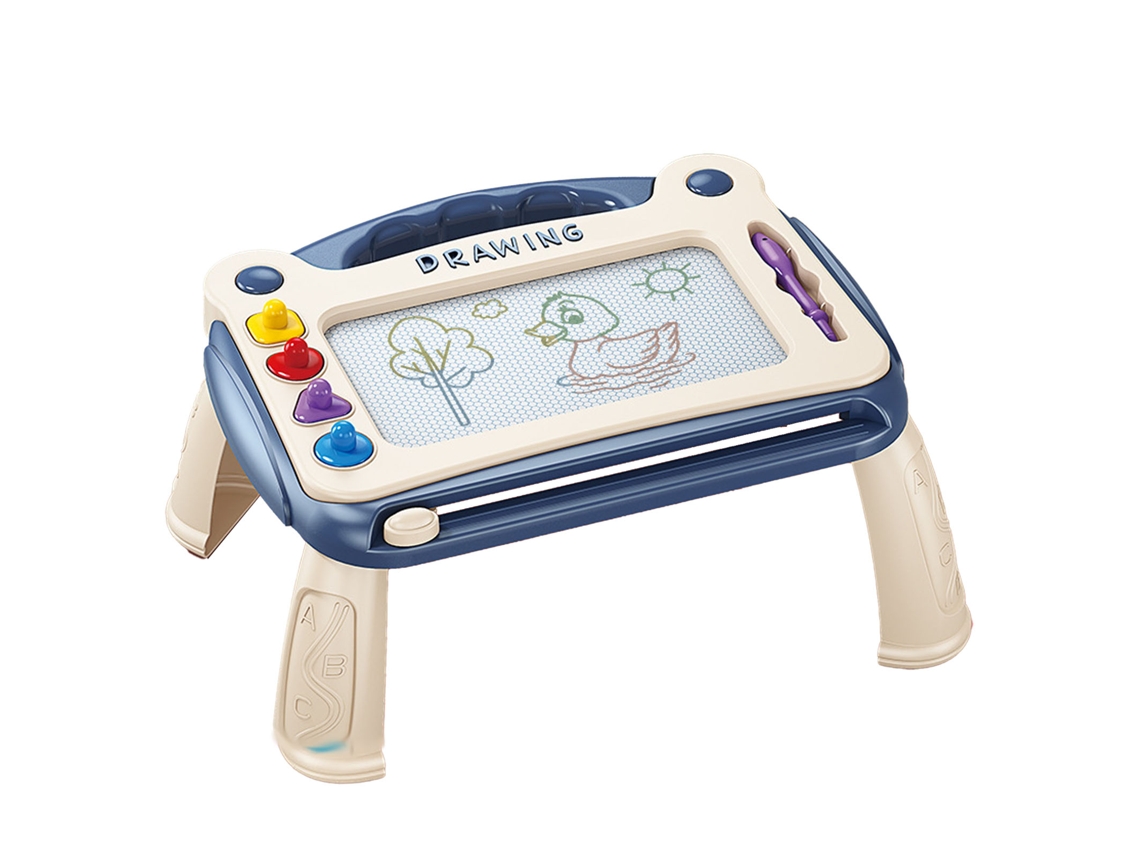 Dan26-tablero Magnético Borrable Para Dibujo Y Escritura Con 4 Sellos, Juego Educativo Para Niños Y Niñas Azul