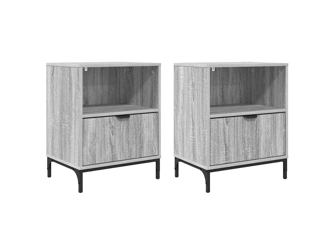 Maison Exclusive - 2 Pcs Gris Sonoma 49 X 36 X 61 Cm Madera Contrachapada