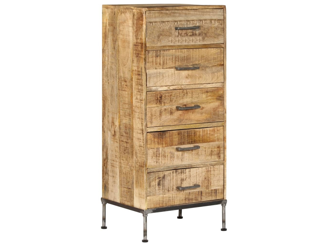 Cómoda De Madera Maciza De Mango 45x35x106 Cm