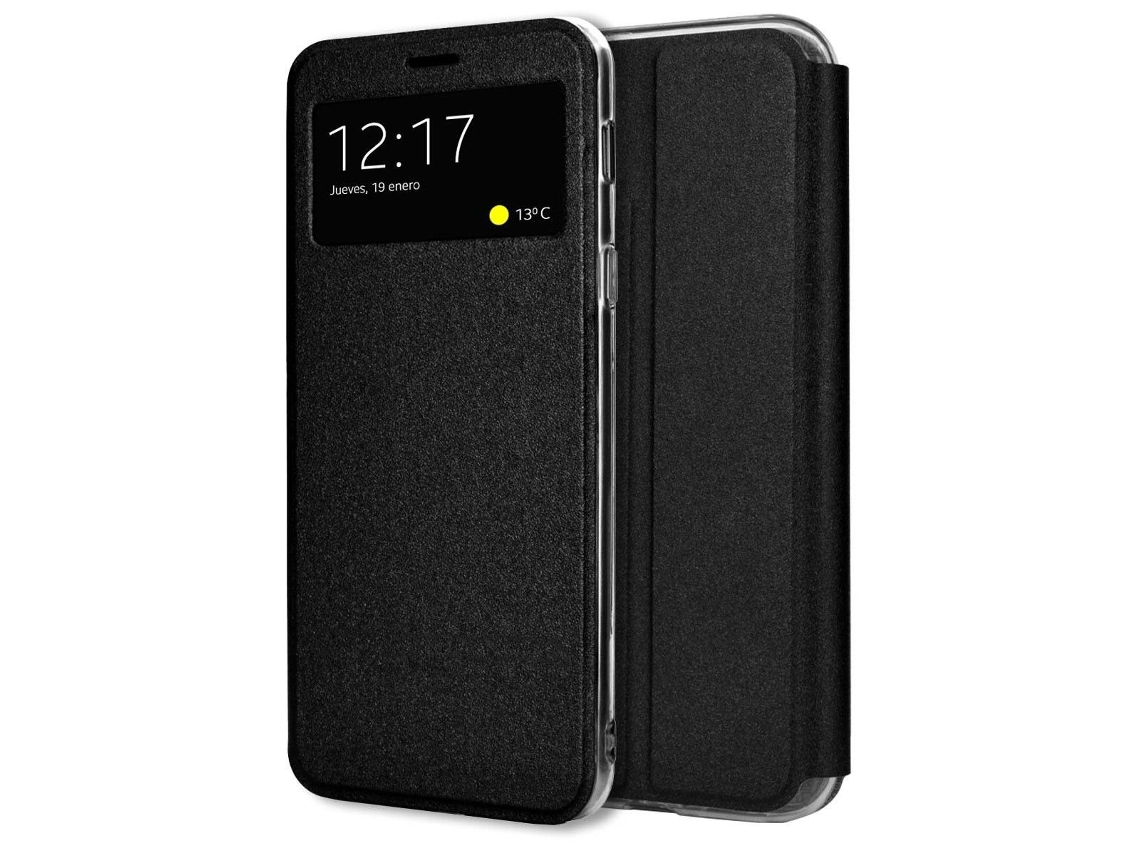 Funda Libro Soporte con Ventana para Oppo A38 4G color Negra