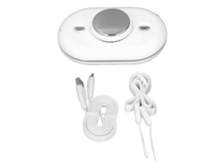 Mini Ventilador Portátil Recargable Por Usb Con Cable Ajustable, Sin Aspas, Silencioso, Blanco.