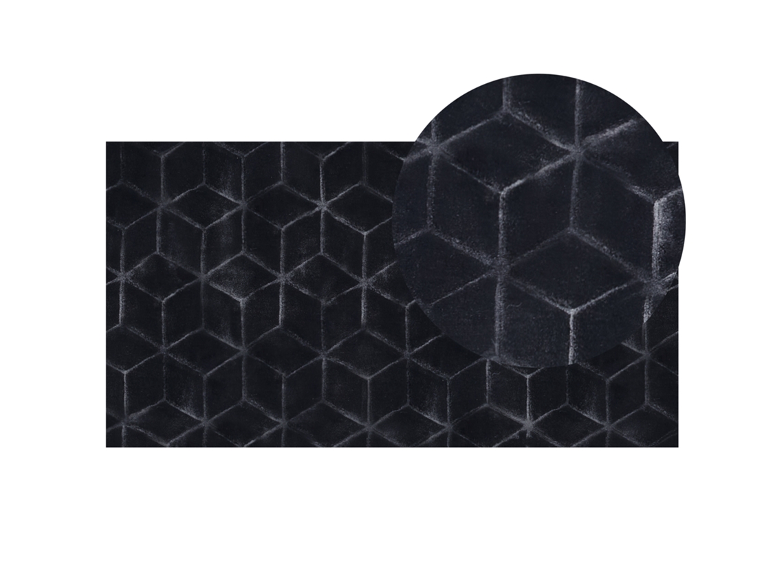 Alfombra BELIANI Thatta de Poliéster Negro 80x150