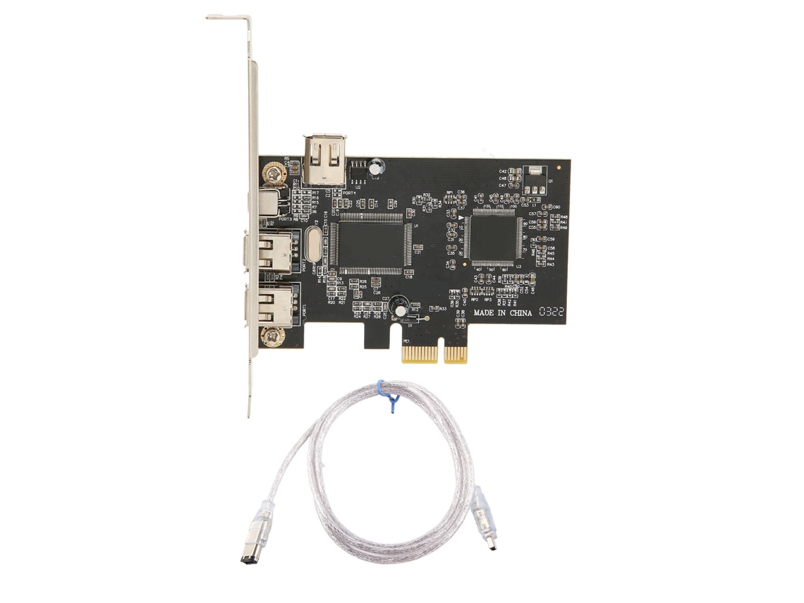 Tarjeta De Riser Adaptador Pci Ex1 A Ieee 1394a Firewire Con 3 Puertos Externos Para Cámaras De Video Dv