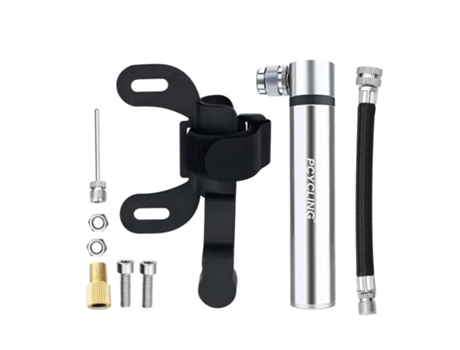 Bicicleta, ciclismo, bomba de aire manual para neumático de bola, bicicleta infladora[Plata]