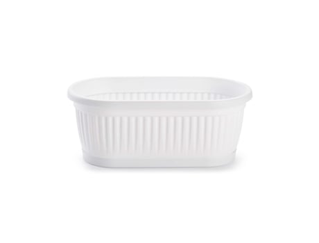 Jardinera Rectangular 22 Cm Con Plato Integrado Blanco PLASTIC FORTE