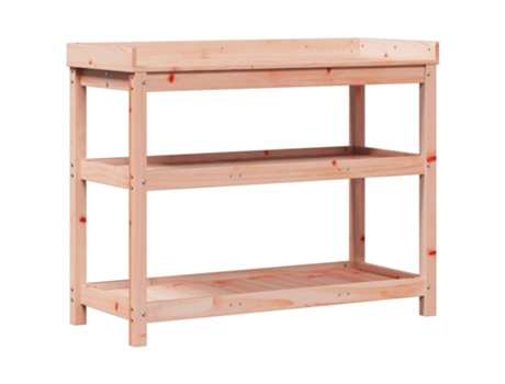 Mesa de plantación con estantes madera Douglas VIDAXL (108x45x86,5 cm)