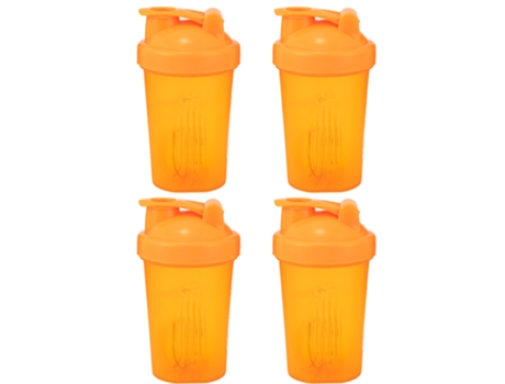 4 botellas mezcladoras de proteínas para mezclas de proteínas color naranja ZMDECQNA