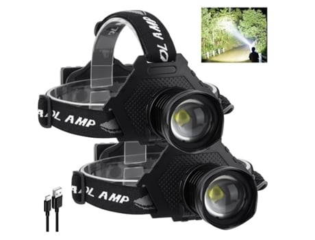 BISBISOUS Sj-Td007 Linterna Frontal Led Recargable 100000 Lúmenes 5 Modos Ángulo 90 Ipx7 Negro VIGA EUROPA