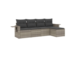 Maison Exclusive - Set De Sofás Jardín Y Cojines 5 Pzas Ratán Sintético Gris Claro