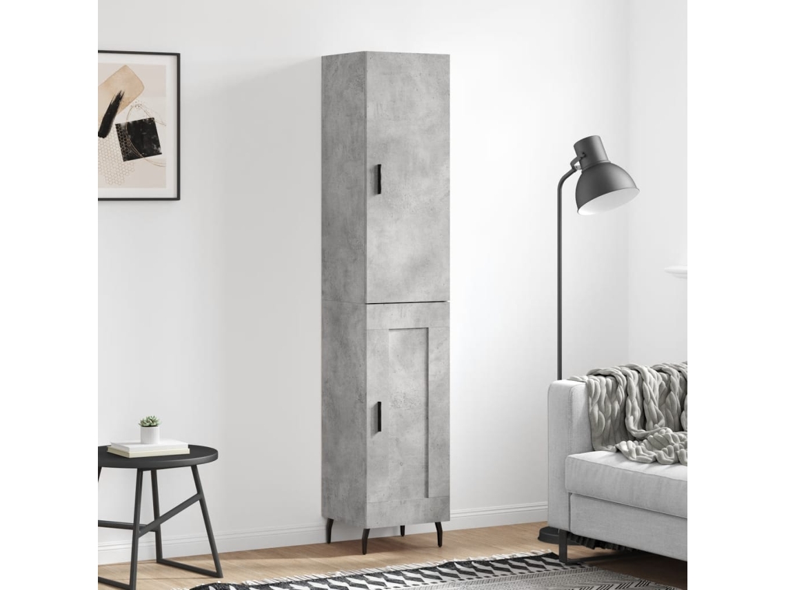 Aparador De Madera Contrachapada Gris Hormigón 34,5x34x180 Cm