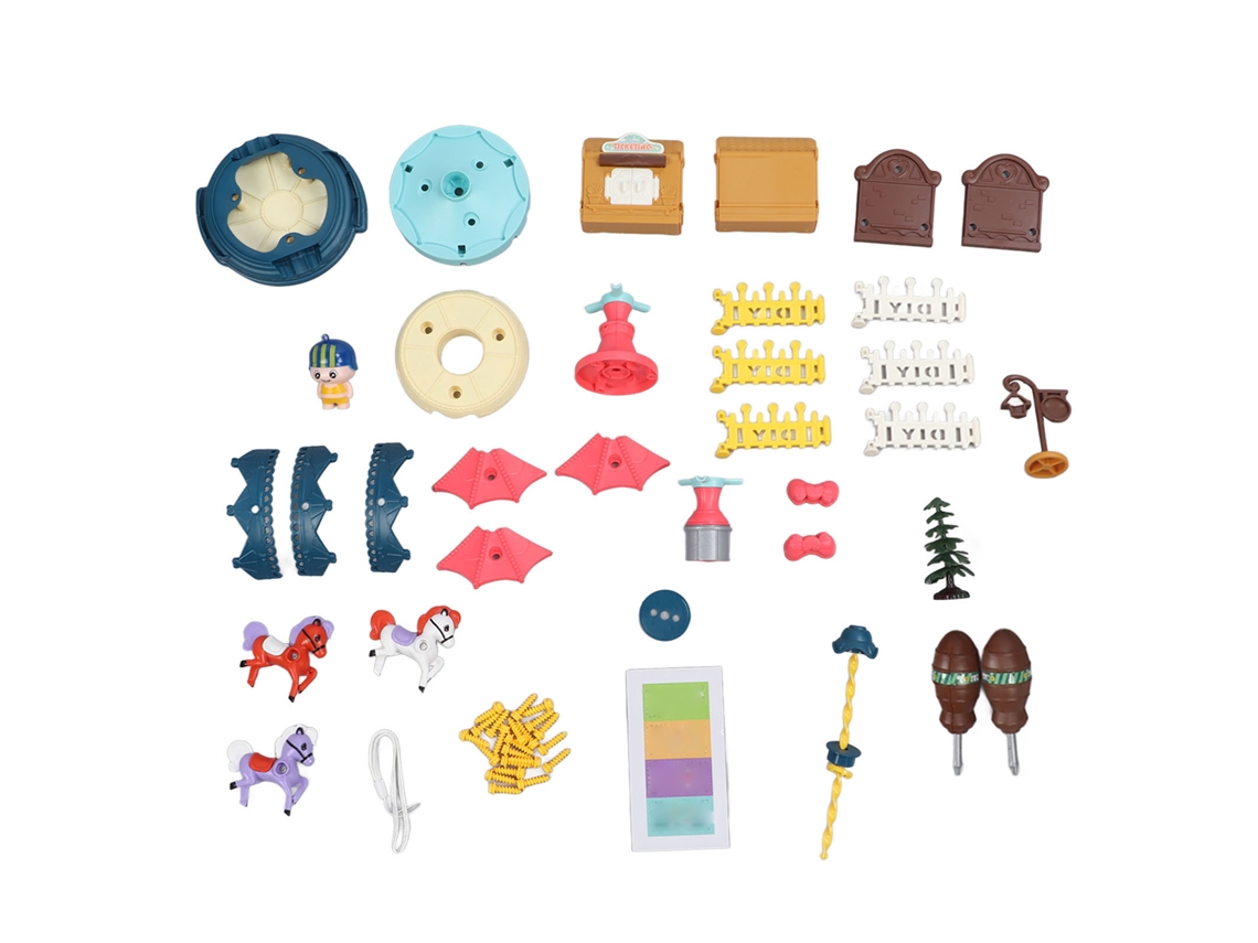 Ats-juguete De Carrusel De Montaje Diy Para Niños, Ejercita Coordinación Ojo-manos, Bloques Rotatsivos