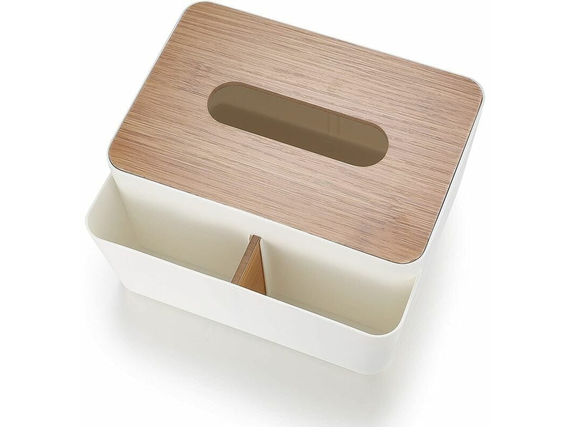KOFIHETY Elegante funda para caja de pañuelos, porta pañuelos rectangular con PP de alta calidad y madera natural para una decoración del hogar atractiva y dur