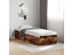 Estructura Cama Sin Colchón Madera Roble Ahumado 75x190 Cm