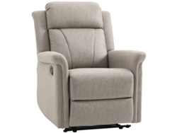 Sillón Reclinable Manualmente 135° Con Poggiapiedi, Poggiatesta Y Braccioli Imbottiti, 78x96x102 Cm, Grigio