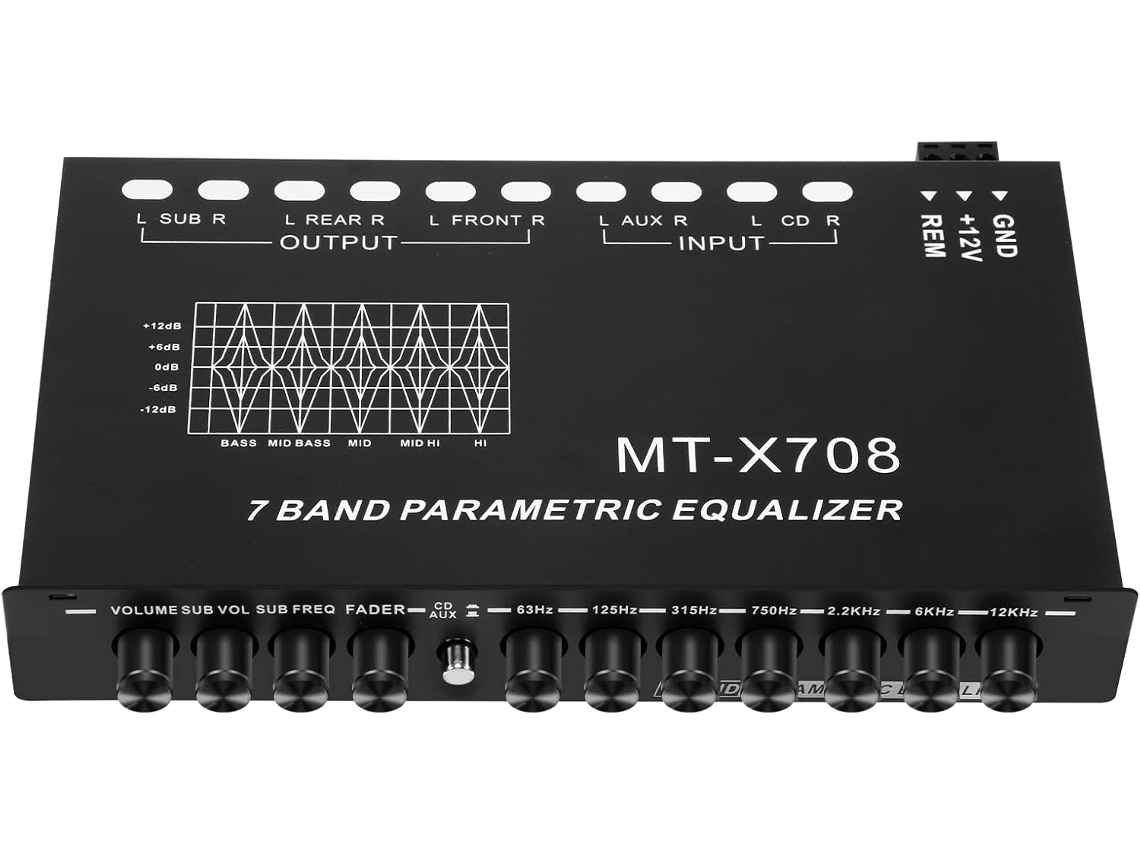 Ecualizador De Audio Para Automóvil De 7 Bandas Con Amplificador Gráfico Ajustable
