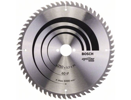 Disco de Sierra Circular BOSCH Optiline Madera 250x30x3.2 mm - 60