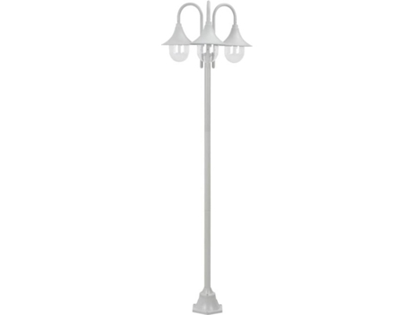 vidaXL Farolas de jardín con 3 luces aluminio blanca E27 220 cm