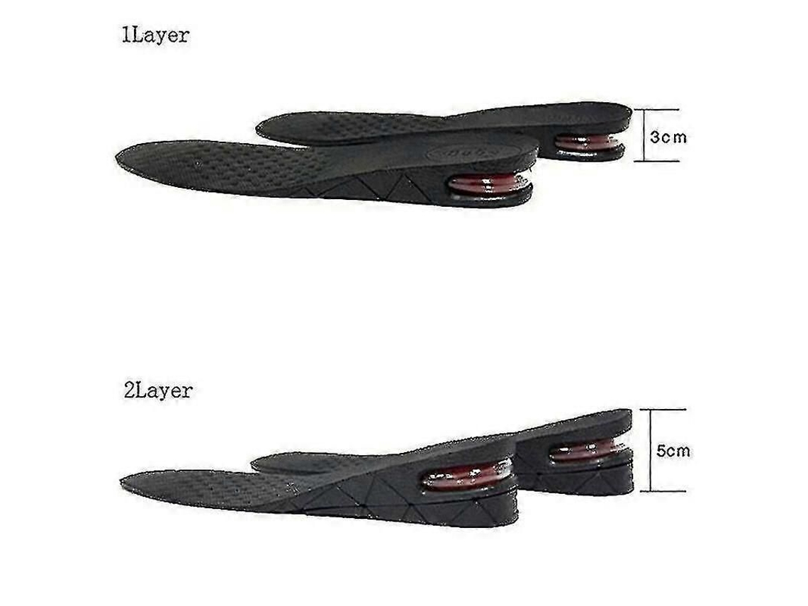 Plantilla Unisex Ajustable Para Elevar El Talón De Zapatos (3 Cm, 5 Cm, 7 Cm, 9 Cm), Color Negro.