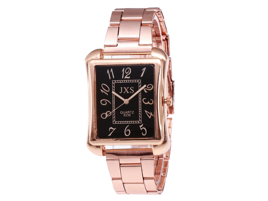 Reloj De Pulsera Informal Para Mujer Con Esfera Cuadrada, Oro Rosa, Movimiento De Cuarzo J46