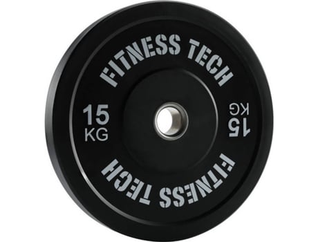 Disco de Musculación FITNESS TECH Plate Negro (15 kg)
