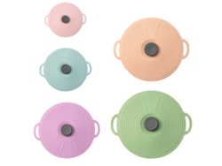 Juego JEIIBRZUI de 5 tapas de silicona para utensilios de cocina
