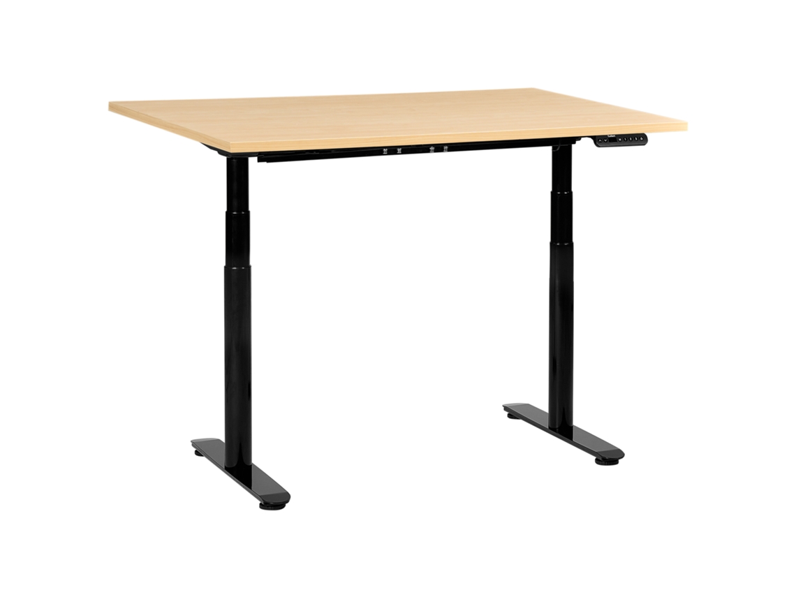 Secretária De Pé Ajustável Eletricamente Destinas Preto/castanho Claro 120 Cm 72 Cm