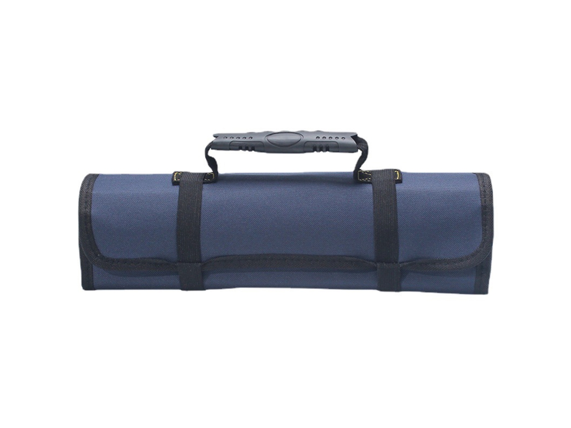 Bolsa De Herramientas Enrollable Oxford Con Múltiples Bolsillos, Asa Gruesa Y Cremallera Para Electricistas - Azul