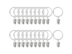 2026-3647-anillos De Cortina Con Clip Decorativo Linjou 20 Piezas Resistente A La Corrosión 3.2cm