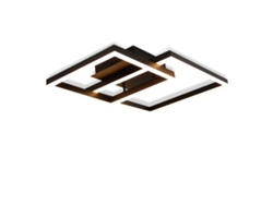 Luz de Techo Led Negra para Sala de Estar Lámpara de Dormitorio 50W Regulable Moderna con Control Remoto Geométrica para Pasillo de Cocina NETTLIFE