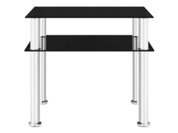 Mesa Auxiliar Vidrio Templado Negra 45x50x45 Cm