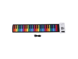 Piano Rebe-piano Roll Up de 49 teclas, flexível, portátil, dobrável e recarregável via USB, ideal para crianças e iniciantes.
