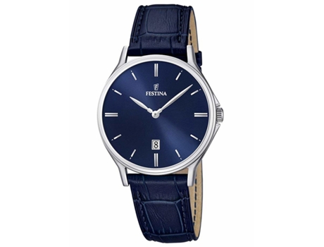 Reloj para Hombre Azul Cuero Real Klassik F16745/3 FESTINA
