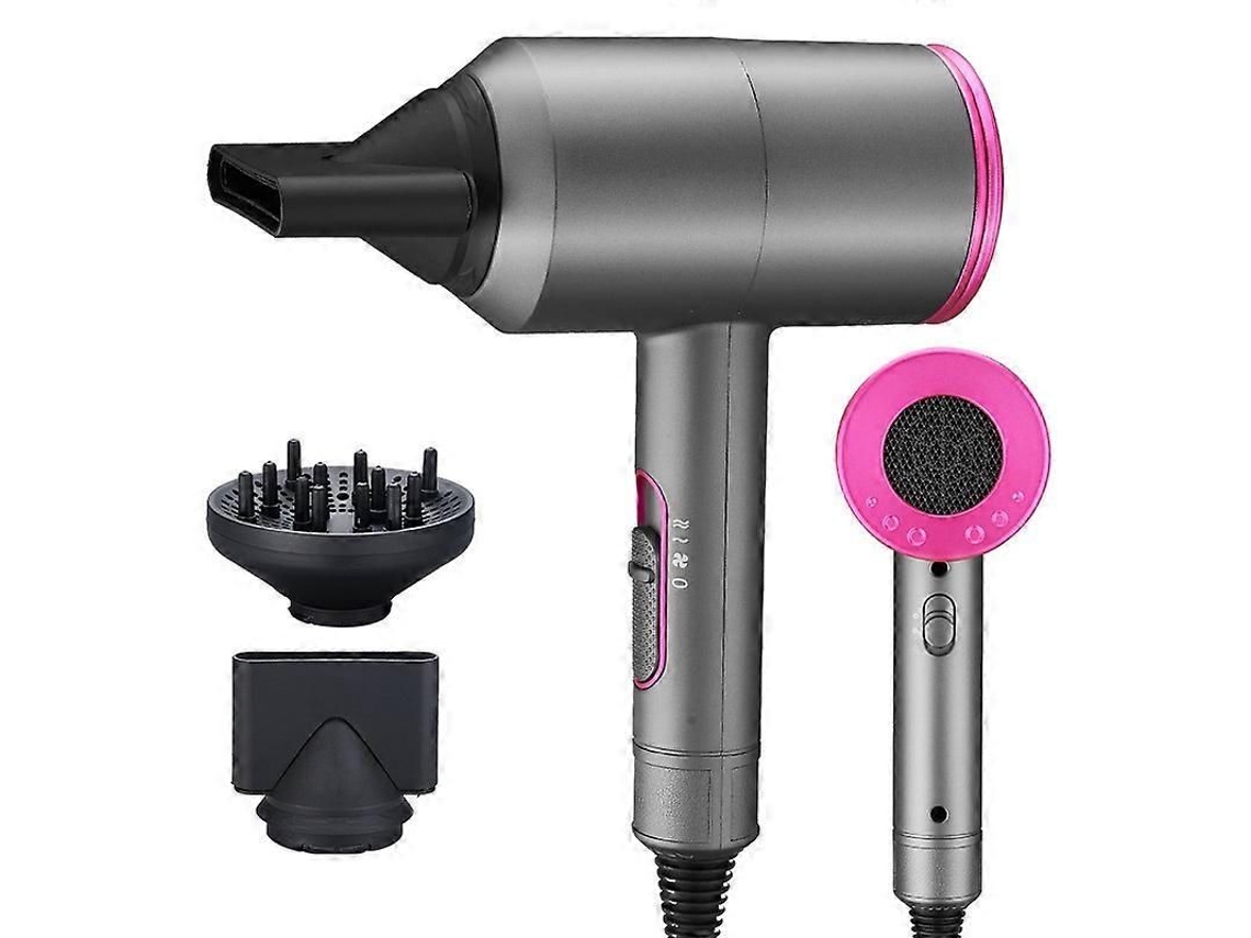 Secador de pelo portátil plegable de 2000 W con iones negativos, aire frío y caliente, cepillo y potente flujo de aire, GOKOCO