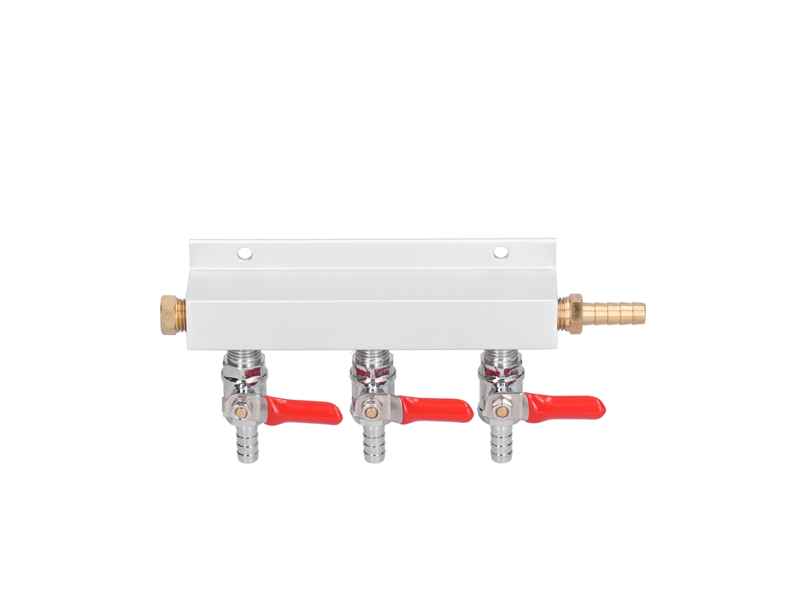 Divisor De Gas Co2 De 3 Vías Con Válvulas De Retención Integradas De 5/16 Pulgadas