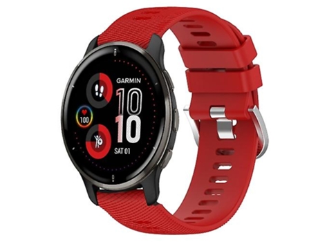 Correa para Garmin Venu 2 Plus 20 mm Correa de reloj de silicona suave de color sólido rojo VENISYMLIS