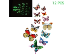 Ats-12 Piezas Imanes De Nevera 3d Luminosos Mariposa Brillantes En La Oscuridad Decoración Magnética Para Hogar Habitación Diy Decoración Mural
