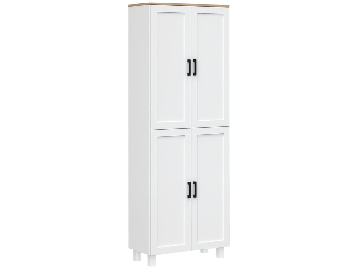 Armário Cozinha Multifuncional 4 Portas Prateleiras Branco 60x30x171