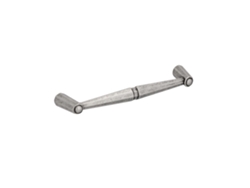 Tirador para muebles Zamac, distancia entre centros de 128 mm, plata antigua, brillante, juego de 25 unidades, HARDWAREXCHANGE