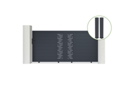 Puerta corredera 3m ARLBERG H.140cm aluminio gris 2 postes 20x20cm H.166cm CASANOOV
