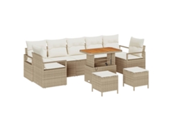 Maison Exclusive - Conjunto De Sofá De Jardín Con Cojín 10 Pcs Beige Y Crema