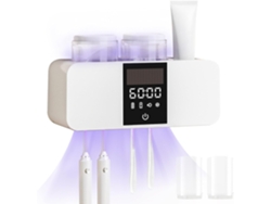 Portacepillos de dientes UV, 5 compartimentos, secado al aire, temporizador, montaje en pared con compartimento reemplazable Aeuzwr