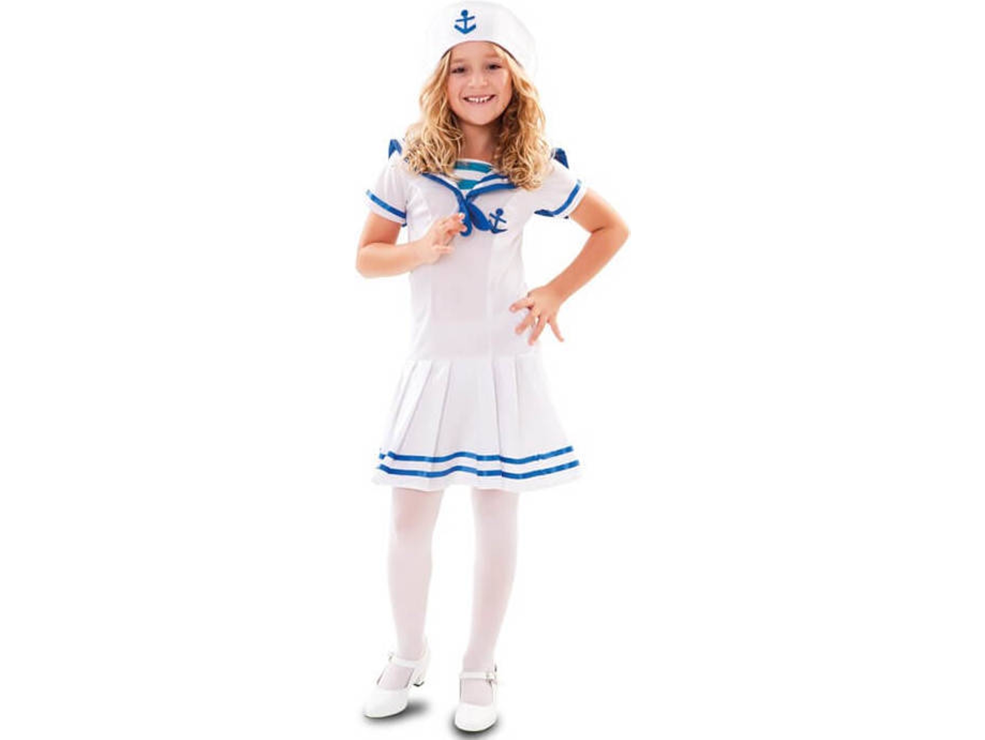 Disfraz de Niña DISFRAZZES Marinera Azul Y Blanco (Talla: 3 a 4 años)